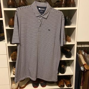 Onward reserve mens navy striped polo